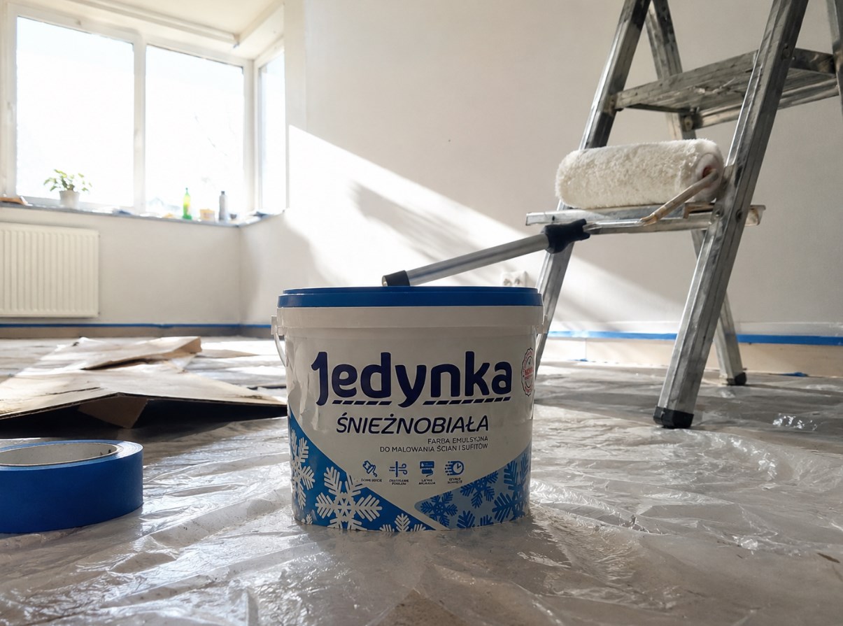 Farba Jedynka Śnieżnobiała 1 l matowa do ścian i sufitów